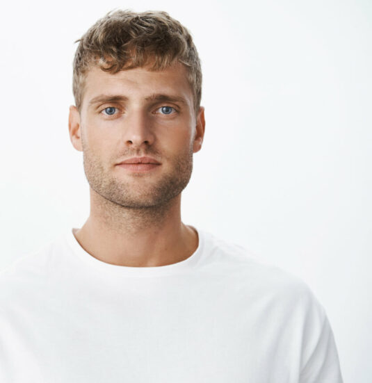 Waist Up Shot Handsome Calm Blond Blue Eyed Guy With Bristle White T Shirt Looking Front With Relaxed Carefree Facial Expression Posing Gray Wall Looking Sincere Chill 1 1 Waist Up Shot Handsome Calm Blond Blue Eyed Guy With Bristle White T Shirt Looking Front With Relaxed Carefree Facial Expression Posing Gray Wall Looking Sincere Chill 1 1